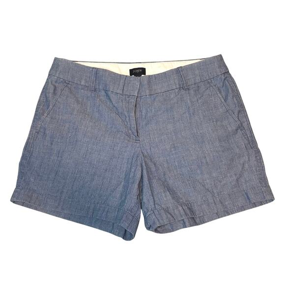 J.Crew Factory 5” Chambray Shorts Blue Medium Wash Size 6 Summer Casual - Picture 4 of 7